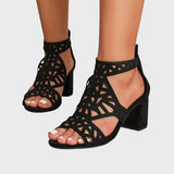 Savana™ – Sandálias de salto com recortes geométricos