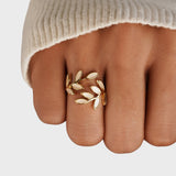 Carminda™ - Anel Folha de Ouro