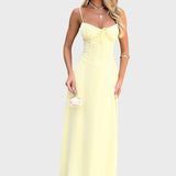 Verónica™ - Vestido Maxi Sem Mangas com Cordões