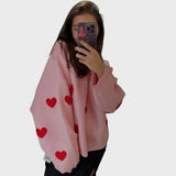 Florença™ - Camisola de Corações Bordados em Malha