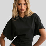 Mia™ - Camisola de Manga Morcego e Efeito Cropped