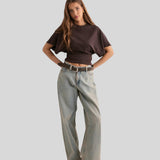 Mia™ - Camisola de Manga Morcego e Efeito Cropped