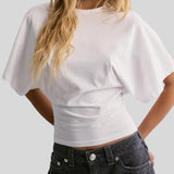 Mia™ - Camisola de Manga Morcego e Efeito Cropped