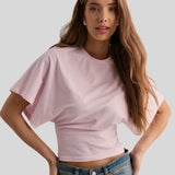 Mia™ - Camisola de Manga Morcego e Efeito Cropped